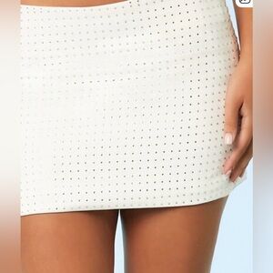 Forever 21 White Rhinestone Mini Skirt, Size L